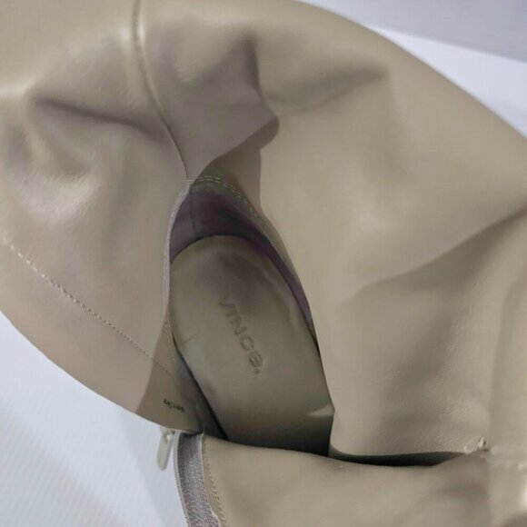 Vince Maggie Knee High Boot Womens 8 Taupe Suede Tall Block Heel Fall Neutral - Picture 11 of 14